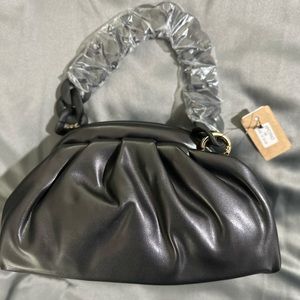 Black Faux Leather Crossbody Bag w/ Chain - NWT
